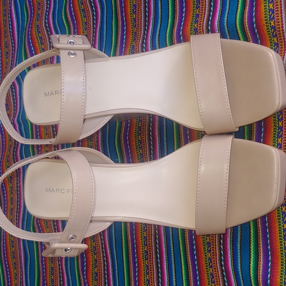 Marc Fisher Lukey Dress Wedge Sandal Shoes in Bone Beige size 9.5 - Picture 5 of 15